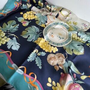 Auth Salvatore Ferragamo Silk Scarf.